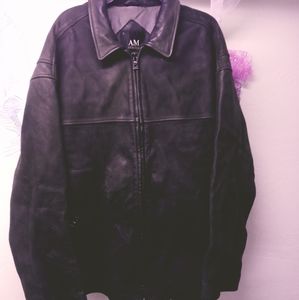 A & M Studio black leather jacket XL
